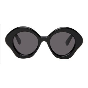 Loewe LW40125U Oversized Round Sunglasses Black Acetate Made in Italy 01A 49-21